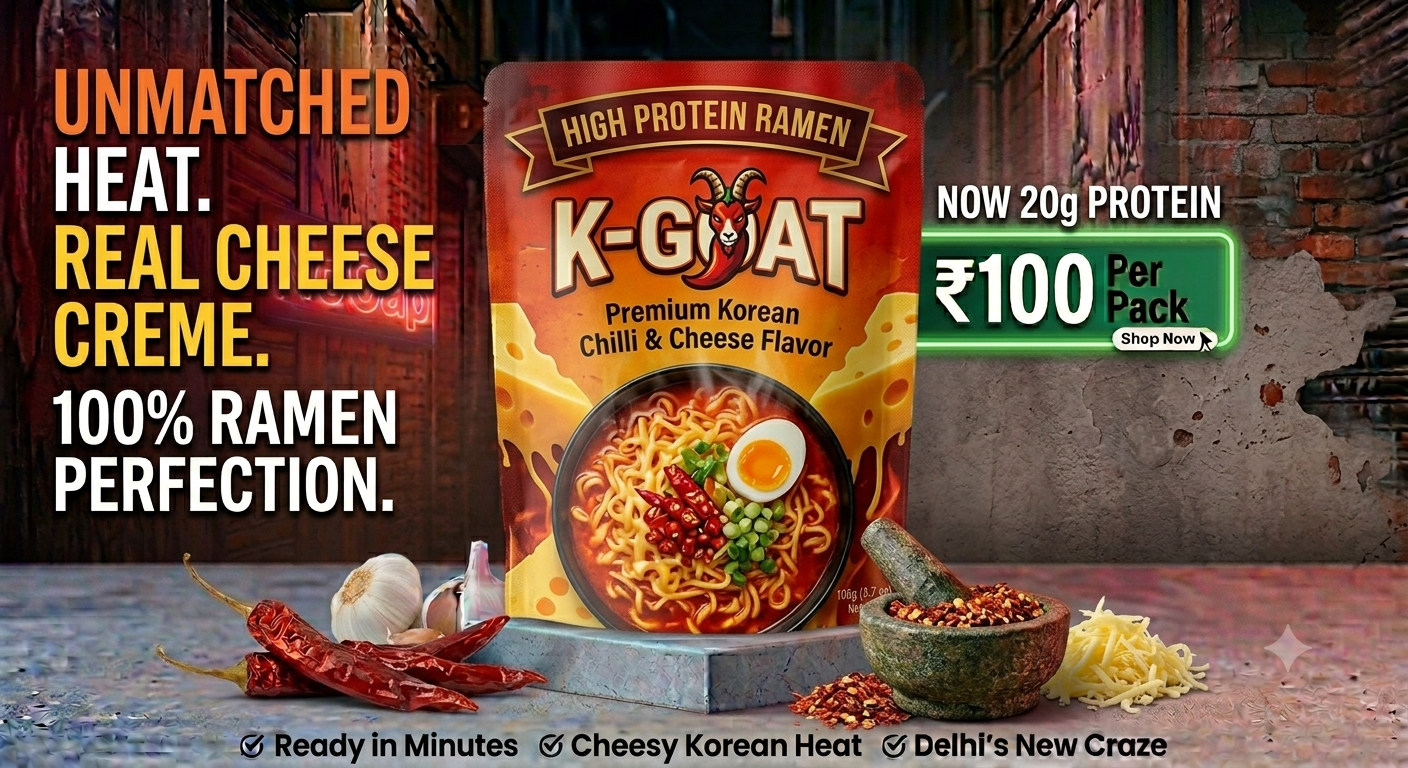High Protein Korean Chilli & Cheese Ramen